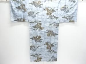 未使用品　鷹に松模様単衣男物長襦袢(キングサイズ)